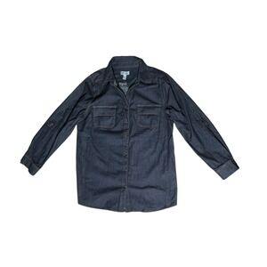 D & Co Denim‎ Tunic Top Roll Tab  Dark Wash Women's Size XL